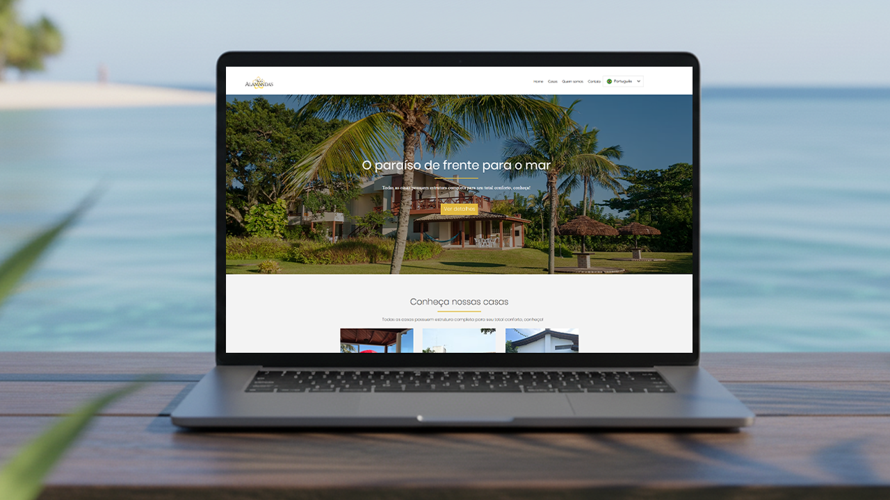 Site da Villa das Alamandas construído pela Solvy