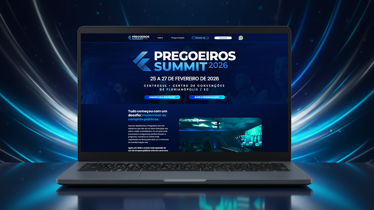 Página de vendas do Pregoeiros Summit construída pela Solvy